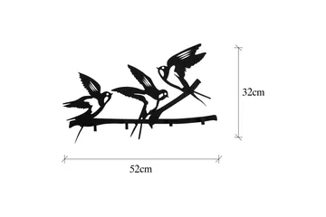 Salcuta Klädkrokar 52x32 cm - Svart - Förvaring - Klädförvaring - Klädhängare - Krokar