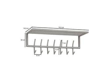 Seddik Klädkrok 75 cm - Silver - Förvaring - Klädförvaring - Klädhängare - Krokar