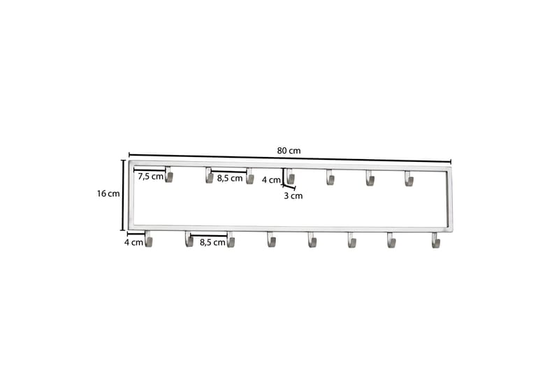 Seddik Klädkrok 80 cm - Silver - Förvaring - Klädförvaring - Klädhängare - Krokar