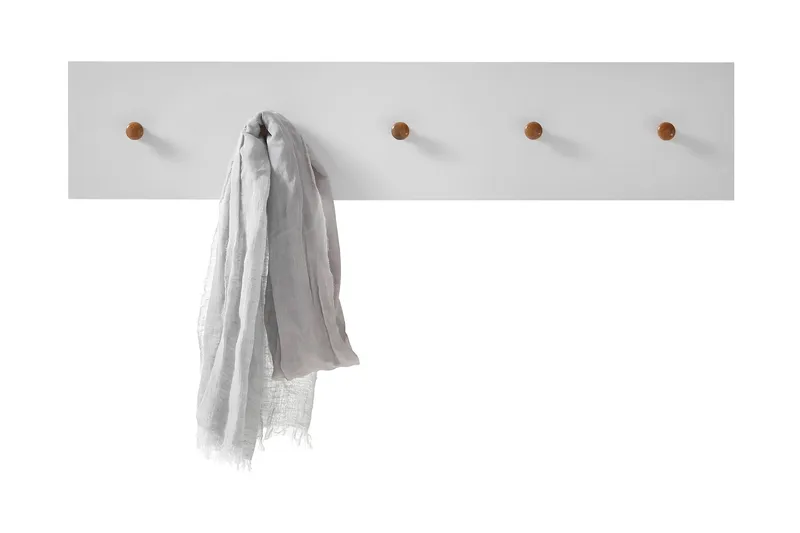 Siraaj Foajépanel 97 cm - Vit/Ek - Förvaring - Klädförvaring - Klädhängare - Krokar
