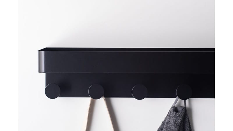 Vägghylla Benvenuti med 6 Hängare 1-pack - svart - Förvaring - Klädförvaring - Klädhängare - Krokar