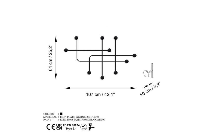 Metall Väggkrok Australia Svart - Svart - Förvaring - Klädförvaring - Klädhängare - Krokar