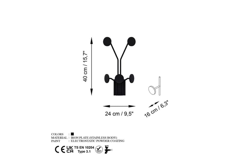 Metall Väggkrok Clarra Svart - Svart - Förvaring - Klädförvaring - Klädhängare - Krokar