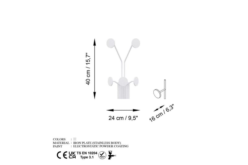 Metall Väggkrok Clarra Vit - Vit - Förvaring - Klädförvaring - Klädhängare - Krokar