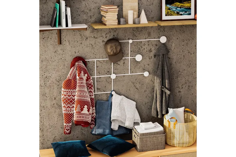 Metall Väggkrok Colna Vit - Vit - Förvaring - Klädförvaring - Klädhängare - Krokar