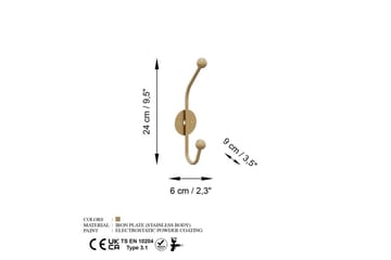 Metall Väggkrok Coriorgate Rany - Rany - Förvaring - Klädförvaring - Klädhängare - Krokar