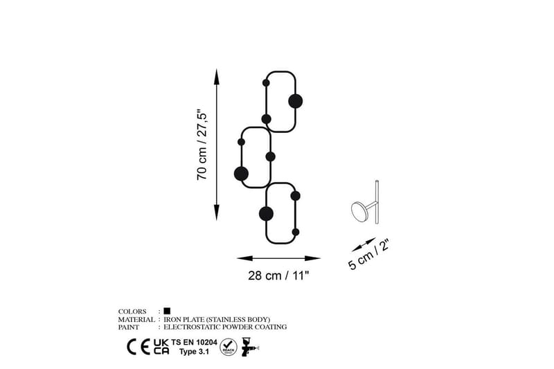 Metall Väggkrok Dravos Svart - Svart - Förvaring - Klädförvaring - Klädhängare - Krokar