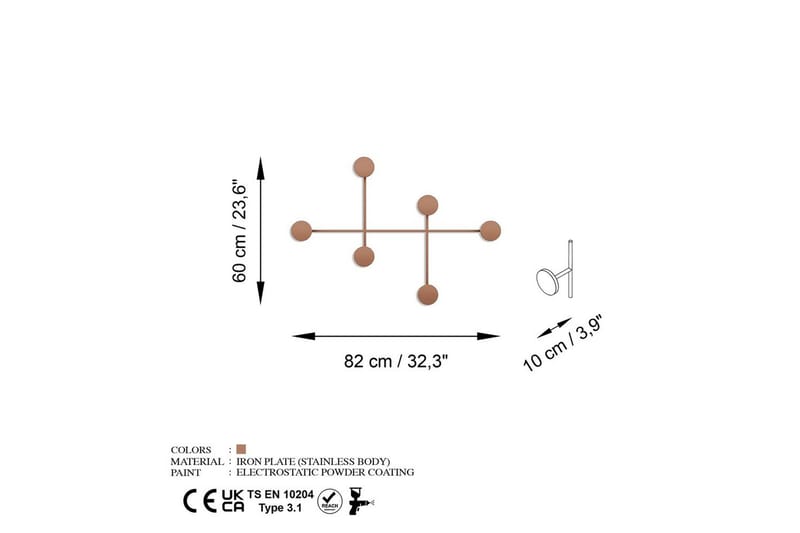 Metall Väggkrok Inermis Koppar - Koppar - Förvaring - Klädförvaring - Klädhängare - Krokar