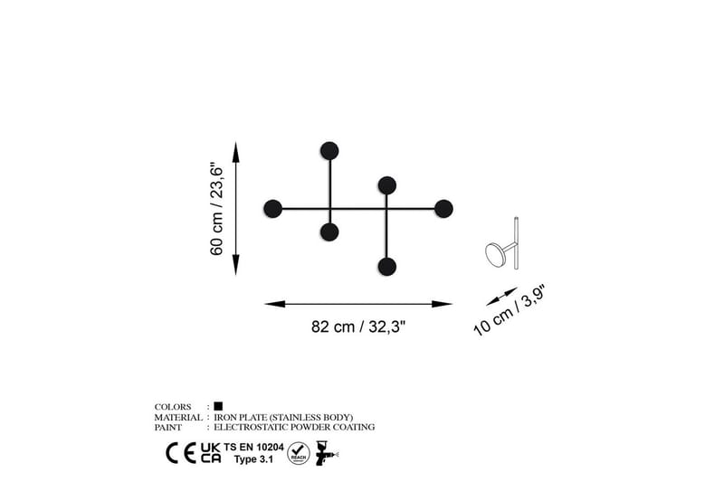 Metall Väggkrok Inermis Svart - Svart - Förvaring - Klädförvaring - Klädhängare - Krokar