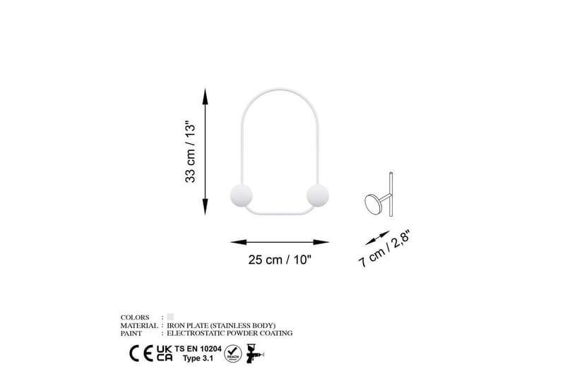 Metall Väggkrok Kelanburg Vit - Vit - Förvaring - Klädförvaring - Klädhängare - Krokar