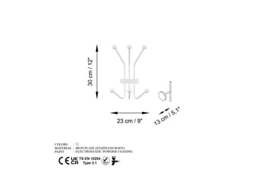 Metall Väggkrok Narwaniran Vit - Vit - Förvaring - Klädförvaring - Klädhängare - Krokar