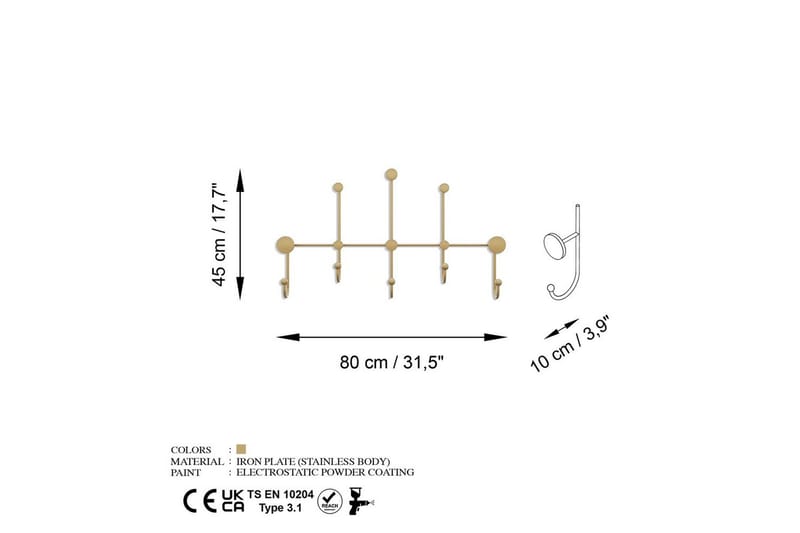 Metall Väggkrok Ranjita Rany - Rany - Förvaring - Klädförvaring - Klädhängare - Krokar