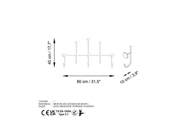 Metall Väggkrok Ranjita Vit - Vit - Förvaring - Klädförvaring - Klädhängare - Krokar