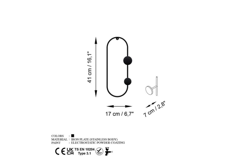 Metall Väggkrok Sota Svart - Svart - Förvaring - Klädförvaring - Klädhängare - Krokar