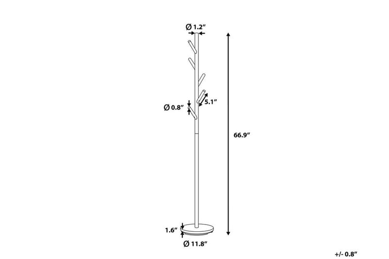 Klädhängare Albin 170 cm - Vit - Förvaring - Klädförvaring - Klädhängare - Tamburmajor