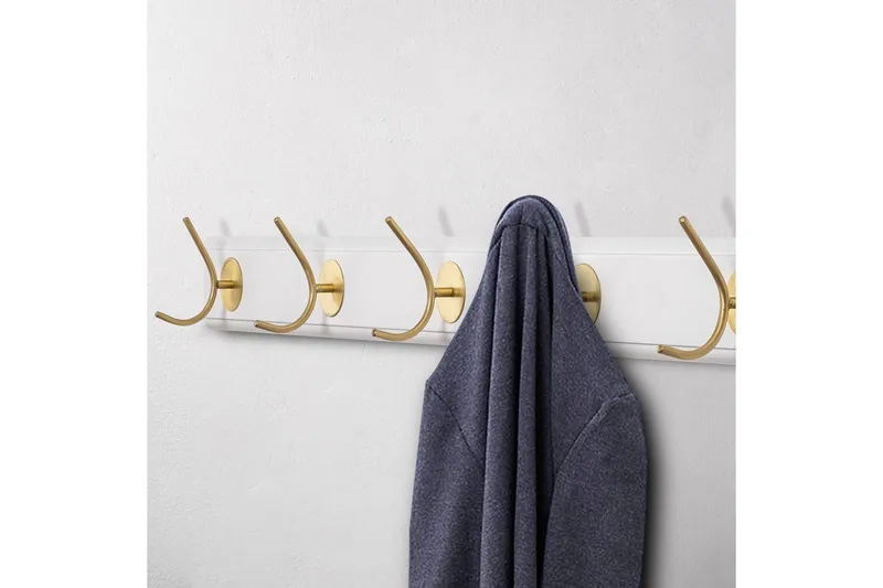 Träväggkrok Ranvir Vit / Rany - 100 x 7 x 8 - Förvaring - Klädförvaring - Klädhängare - Krokar