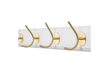 Träväggkrok Ranvir Vit / Rany - 100 x 7 x 8 - Förvaring - Klädförvaring - Klädhängare - Krokar