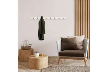 Träväggkrok Ranvir Vit / Rany - 100 x 7 x 8 - Förvaring - Klädförvaring - Klädhängare - Krokar