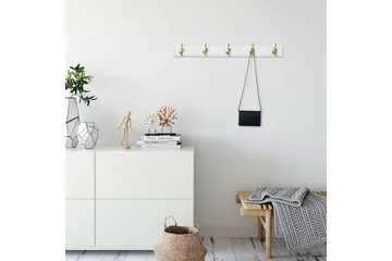 Träväggkrok Ranvir Vit / Rany - 65 x 7 x 8 - Förvaring - Klädförvaring - Klädhängare - Krokar