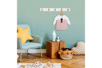 Träväggkrok Ranvir Vit / Rany - 65 x 7 x 8 - Förvaring - Klädförvaring - Klädhängare - Krokar