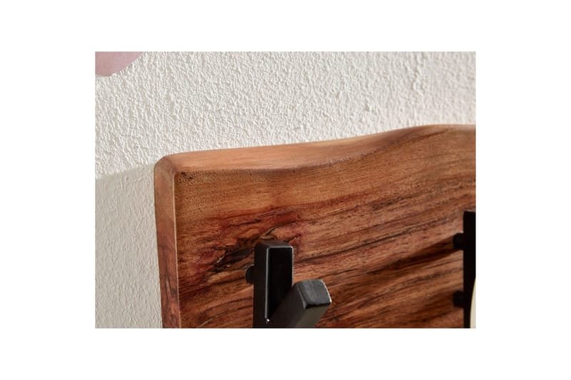 Vägghylla Wohnling Vägghängd kapphängare i massivt trä med trädets kantindustri, 60 cm - Förvaring - Klädförvaring - Klädhängare - Klädställning
