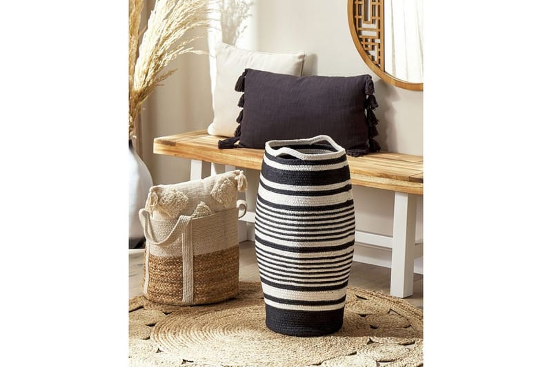 Korg Arrah Vit, Svart - Vit, Svart - Förvaring - Klädförvaring - Tvättkorg