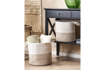 Korg Pazha set om 2 Beige, vit - Beige, vit - Förvaring - Klädförvaring - Tvättkorg