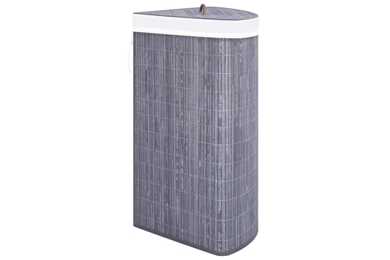 Tvättkorg för hörn bambu grå 60 L - Grå - Tvättkorg