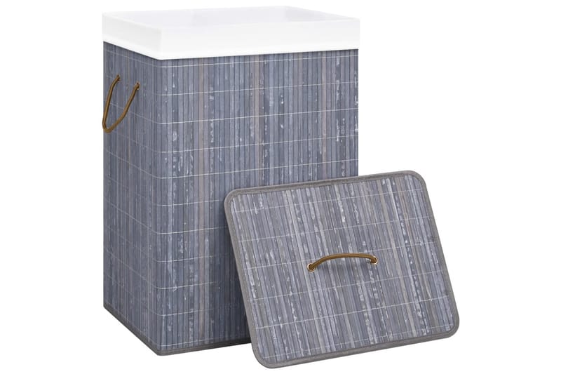 Tvättkorg bambu grå - Grå - Tvättkorg