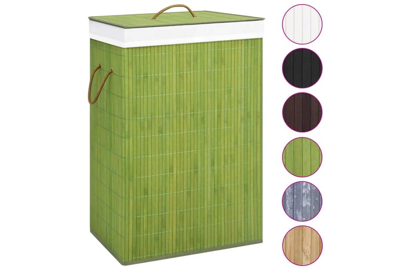 Tvättkorg bambu grön - Grön - Tvättkorg