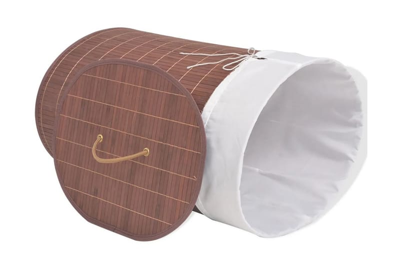 Tvättkorg i bambu oval brun - Brun - Tvättkorg