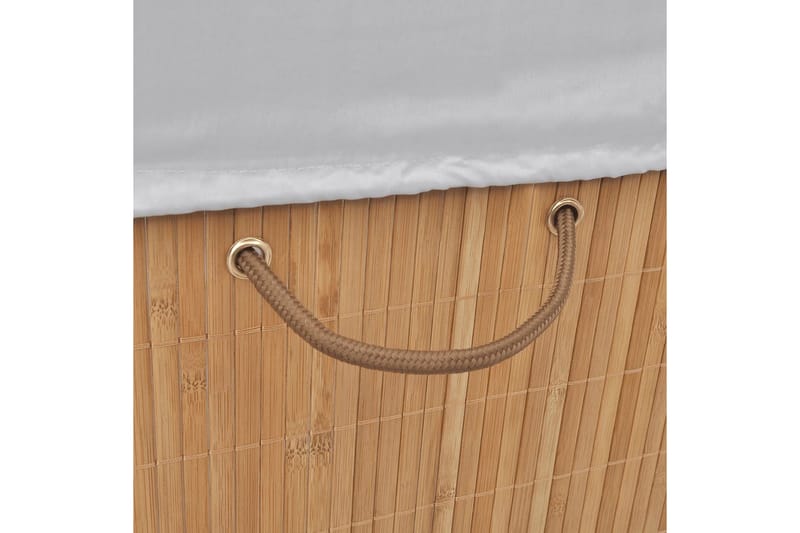 Tvättkorg i bambu rektangulär naturfärg - Brun - Tvättkorg