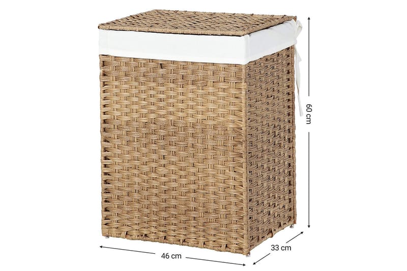 Tvättkorg Traci 60 cm Handvävd - Songmics - Tvättkorg
