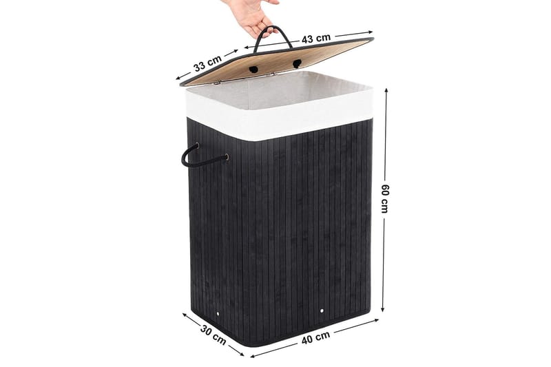 Tvättkorg Traci 72L Bambu - Songmics - Tvättkorg
