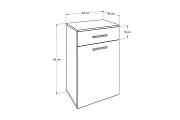 Tvättkorgsskåp 52x83 cm - Vit - Förvaring - Klädförvaring - Tvättkorg