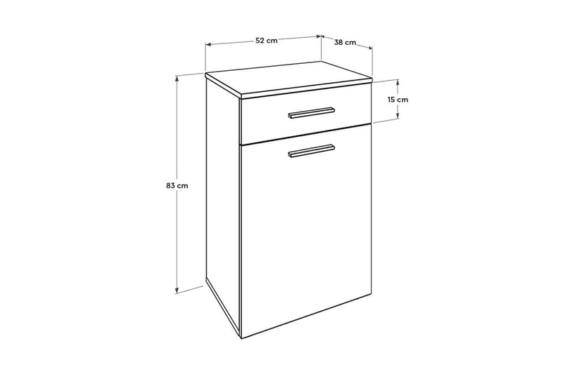 Tvättkorgsskåp 52x83 cm - Vit - Förvaring - Klädförvaring - Tvättkorg