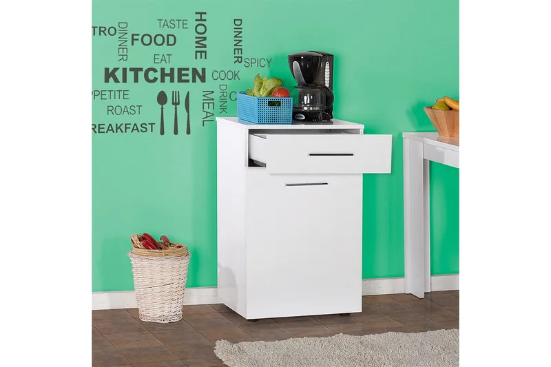 Tvättkorgsskåp 52x83 cm - Vit - Förvaring - Klädförvaring - Tvättkorg