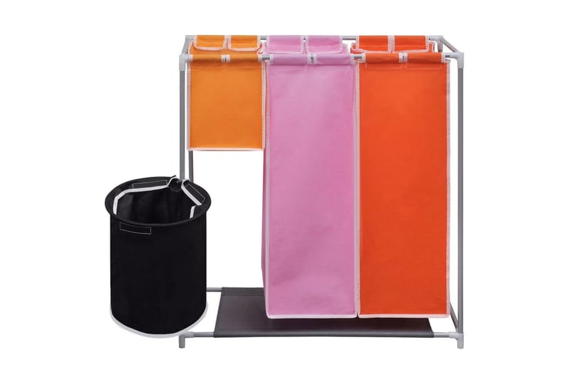 Tvättsorterare 3 sektioner 2 st med en tvättkorg - Flerfärgad - Tvättkorg