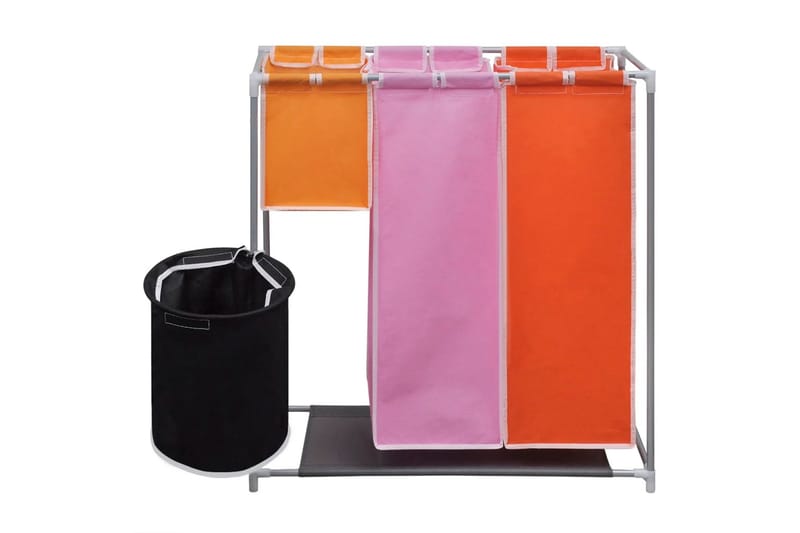 Tvättsorterare 3 sektioner med en tvättkorg - Flerfärgad - Tvättkorg