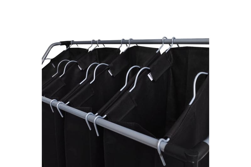 Tvättsorterare med påsar 2 st svart och grå - Svart - Tvättkorg