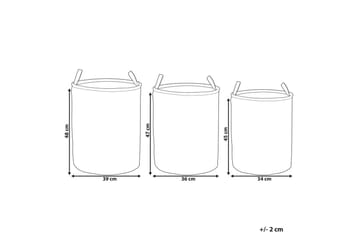 Tvättkorgar Archa set om 3 Grå - Grå - Förvaring - Klädförvaring - Tvättkorg