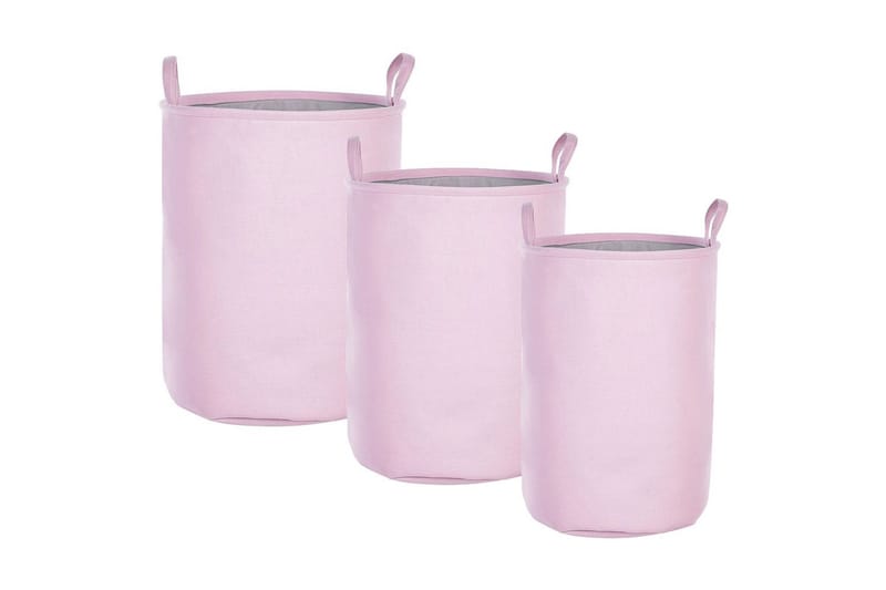 Tvättkorgar Archa set om 3 Rosa/grå - Rosa/grå - Förvaring - Klädförvaring - Tvättkorg