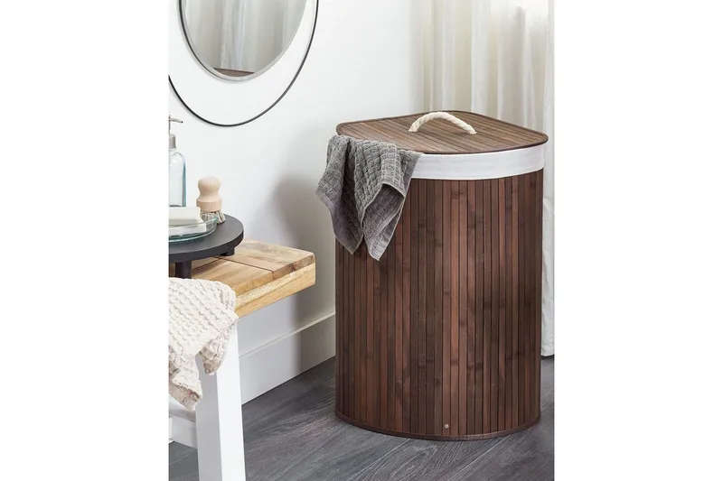 Tvättkorgar Matara Mörk trä/vit - Mörk trä/vit - Förvaring - Klädförvaring - Tvättkorg