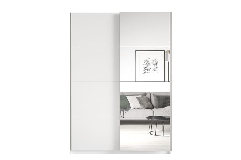 Lecia Garderob 120x210 cm - Vit - Förvaring - Garderober & garderobssystem