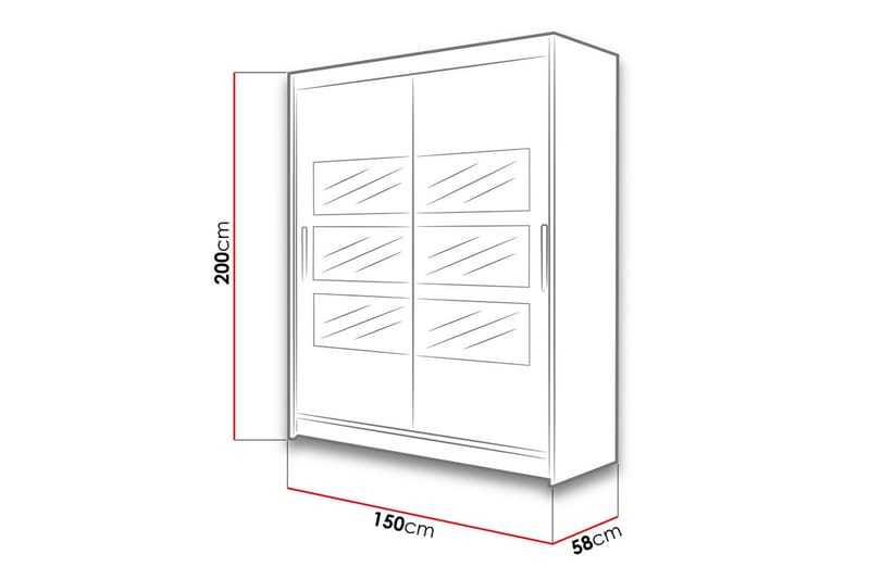 Leila Garderob med Spegel 150x200 cm - Beige - Förvaring - Garderober & garderobssystem