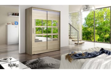 Leila Garderob med Spegel 150x200 cm - Beige - Förvaring - Garderober & garderobssystem