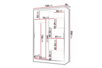 Liverpool Garderob m. Spegel 120x200 cm - Beige - Förvaring - Garderober & garderobssystem
