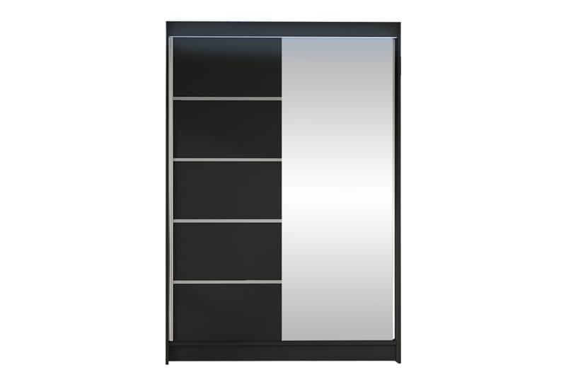 Liverpool Garderob m. Spegel 120x200 cm - Svart - Förvaring - Garderober & garderobssystem