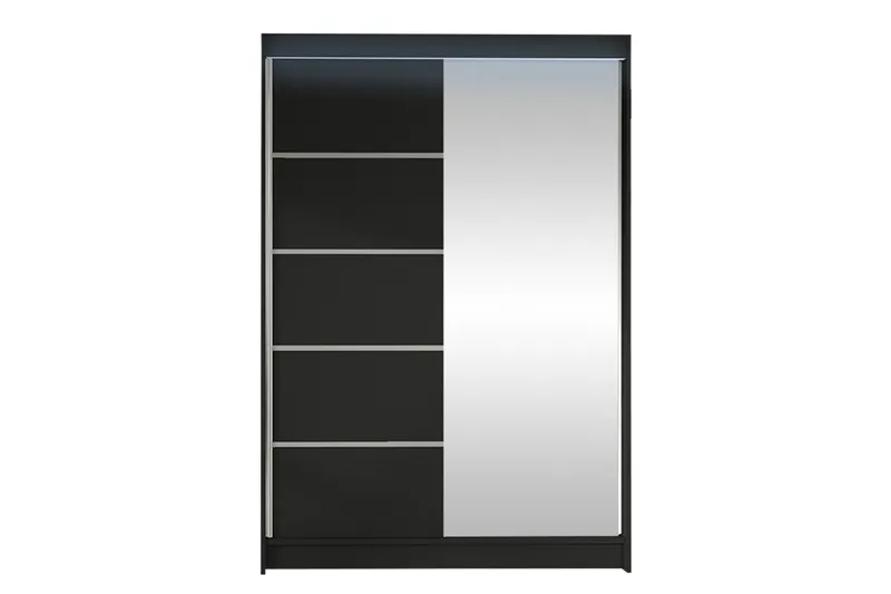 Liverpool Garderob m. Spegel 120x200 cm - Svart - Förvaring - Garderober & garderobssystem