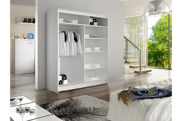 Liverpool Garderob m. Spegel 120x200 cm - Svart/Vit - Förvaring - Garderober & garderobssystem